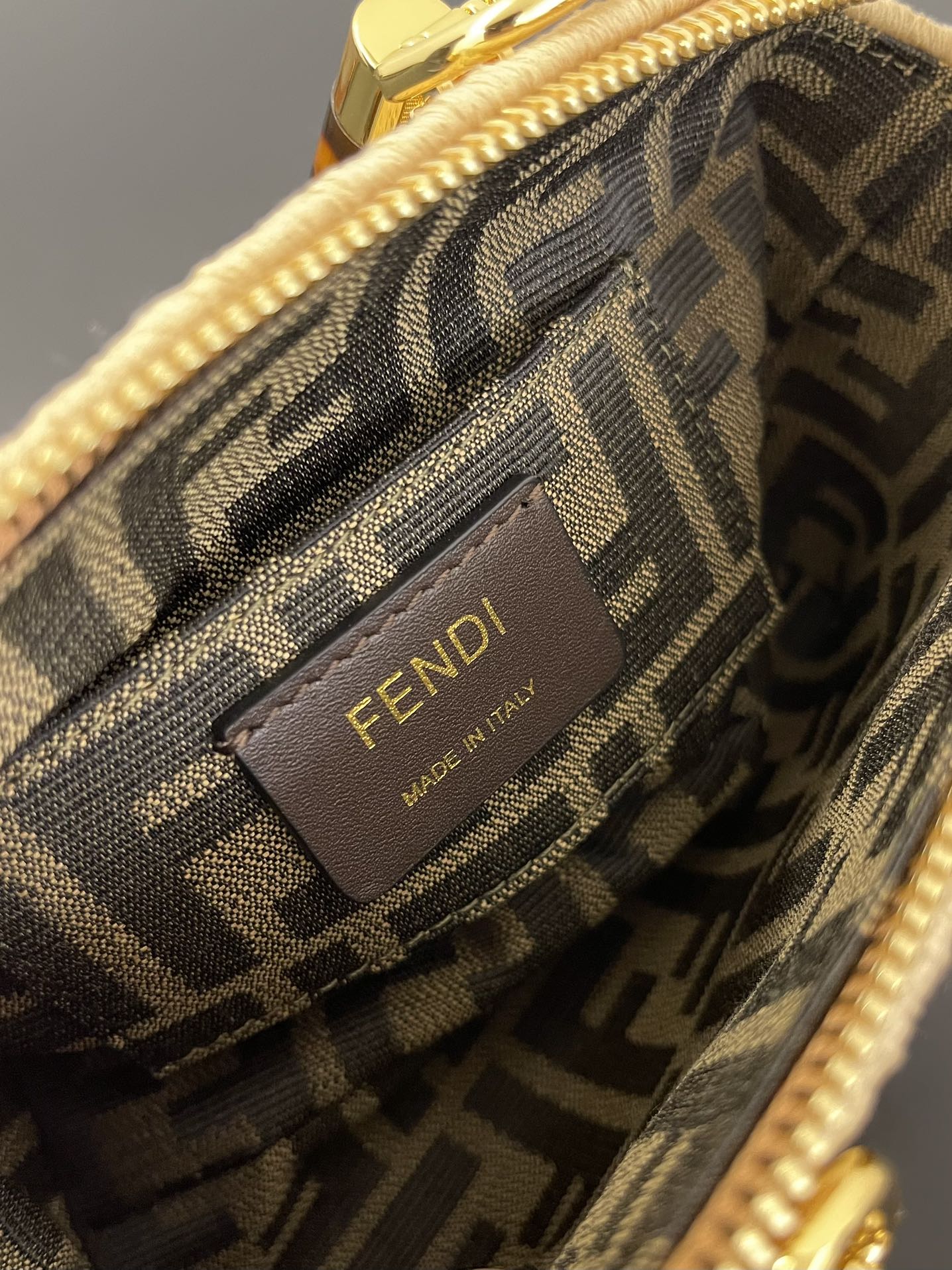 Fendi Mini By The Way Cotton Fiber Boston Shoulder Bag Beige